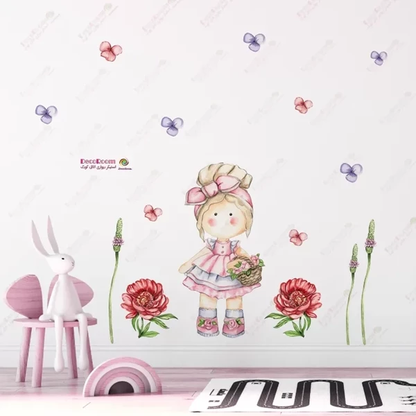برچسب دیواری دخترانه آبرنگی عروسک روسی ماتروشکا 2